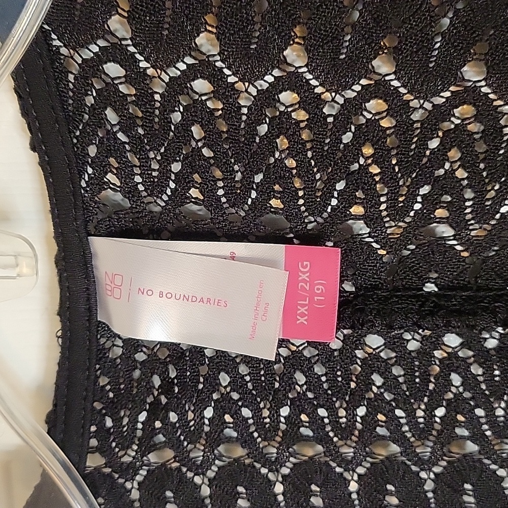 No Boundaries Lace Vest Junior XXL Black - Picture 2 of 5